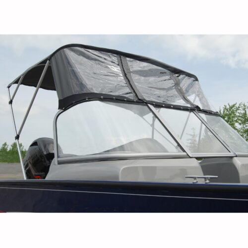 Bimini Top For Deep V Aluminum Fishing Boat w/Walk-Thru Windshield, 3 Bow 79-84W