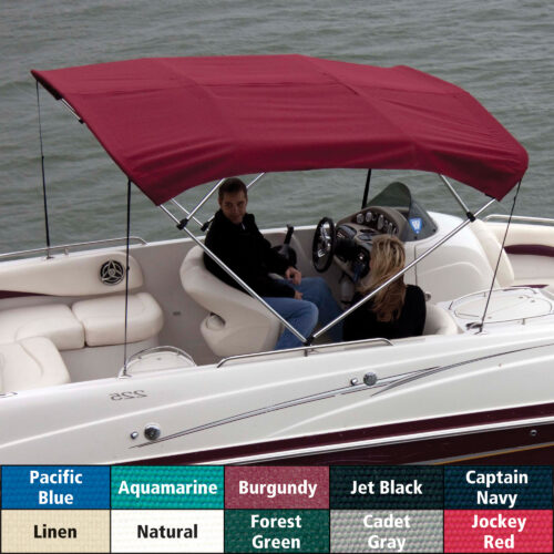 Shademate Sunbrella 3-Bow Bimini Top, 6'L x 54"H, 79"-84" Wide